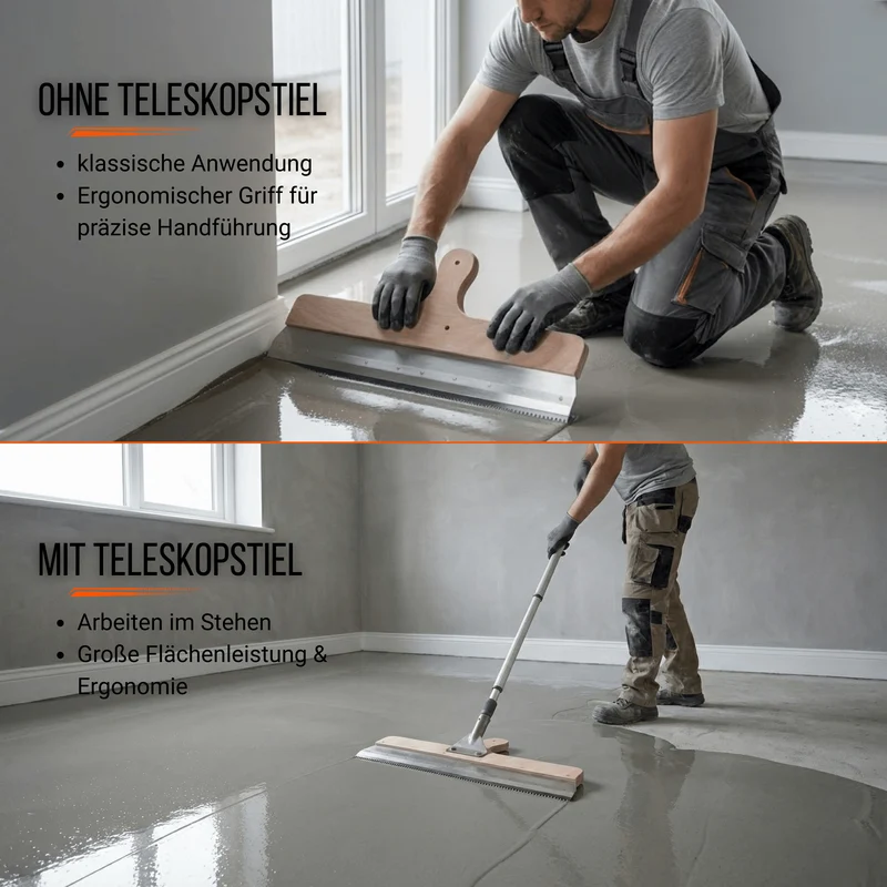 Großflächenrakel 560 mm Stehrakel Zahnrakel für Ausgleichsmasse