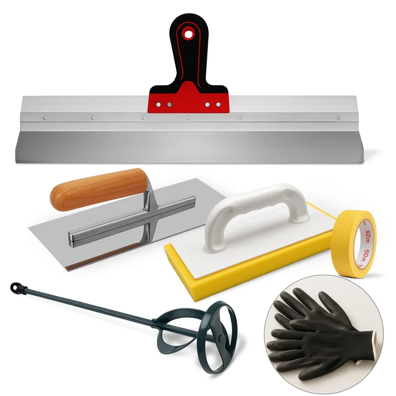 Spachtelset für Putz & Trockenbau, Flächenspachtel und Glättekelle