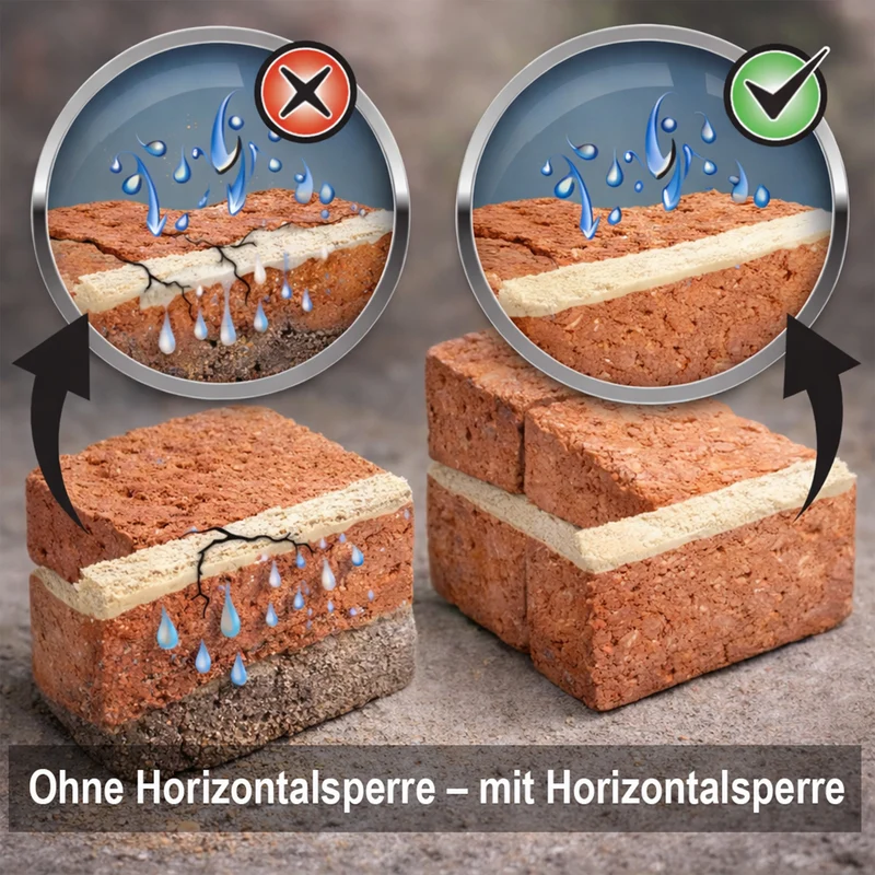 Horizontalsperre Injektionscreme gegen Feuchtigkeit in Mauerwerk