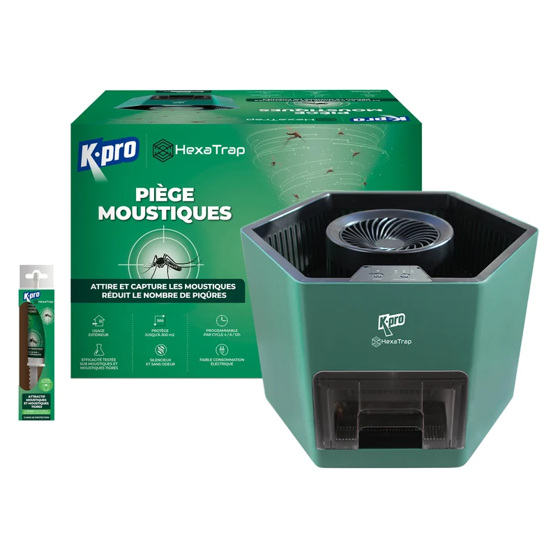 Piège électrique à moustiques et moustiques tigres + 1 seringue d'attractif