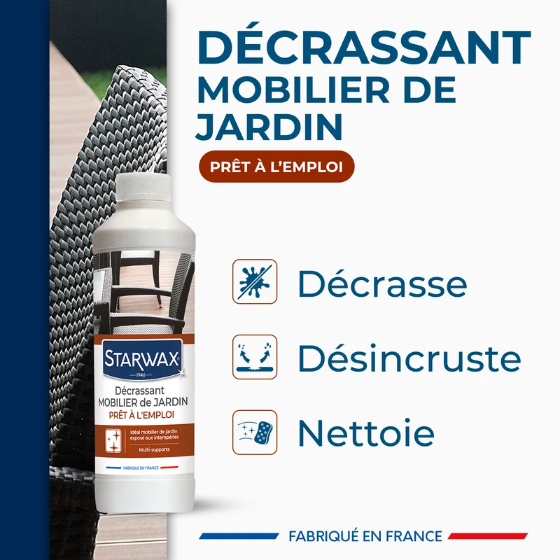 Décrassant multi-supports pour mobilier de jardin