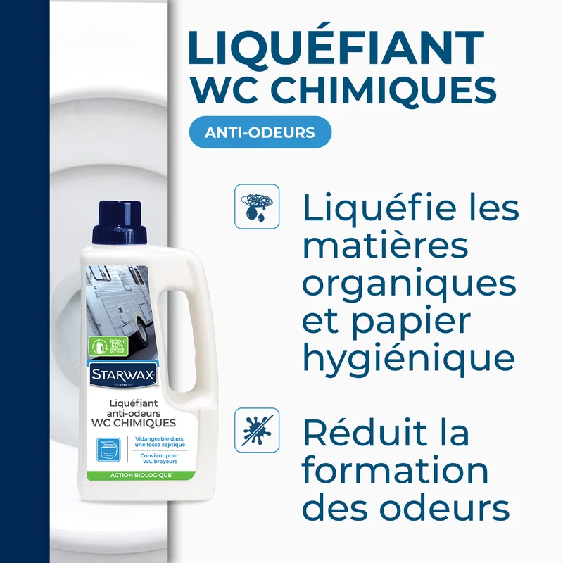Liquéfiant désodorisant pour WC chimiques