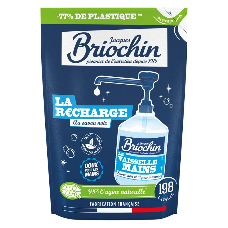 Recharge Liquide Vaisselle Mains Savon noir & Algues Marines