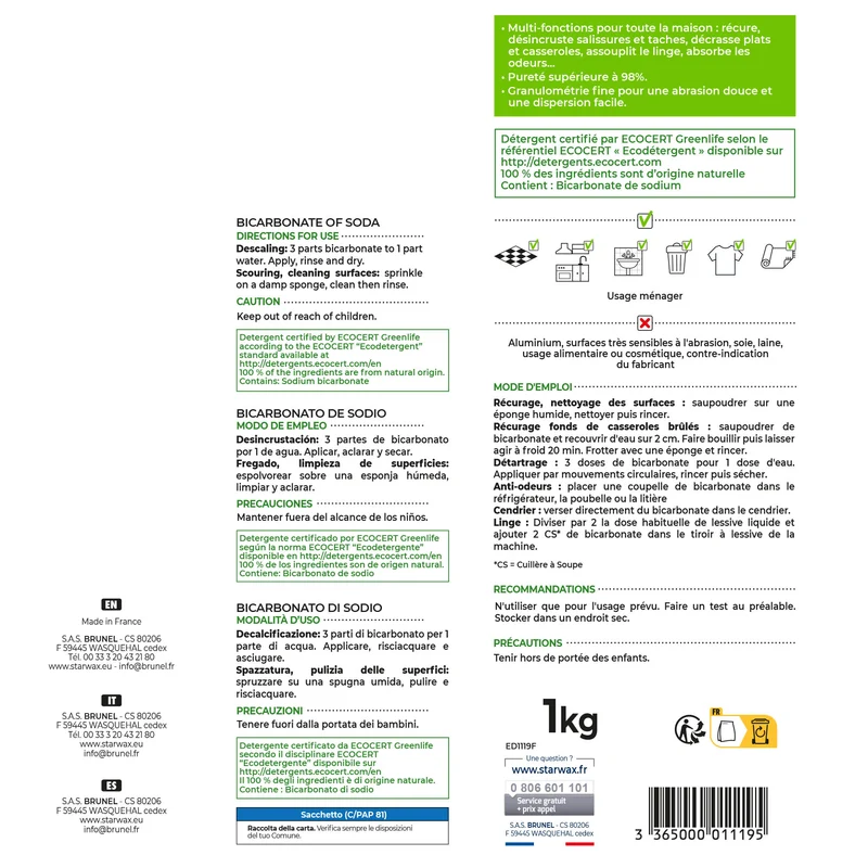 Bicarbonate de soude ménager