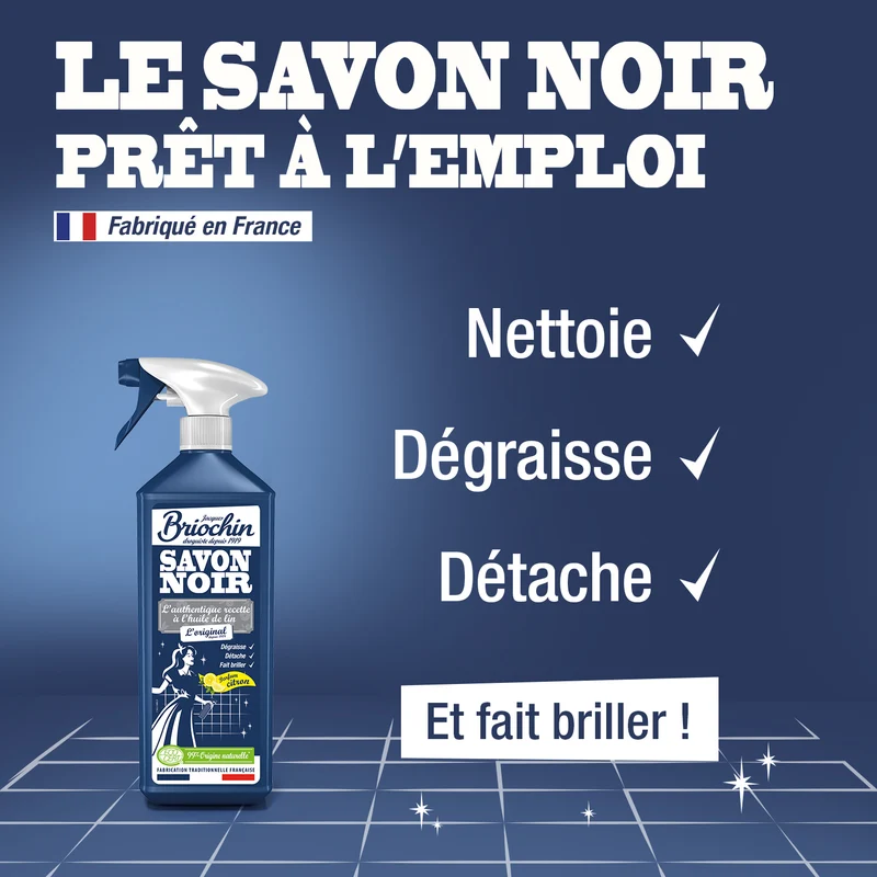 Savon noir prêt à l'emploi parfum citron frais