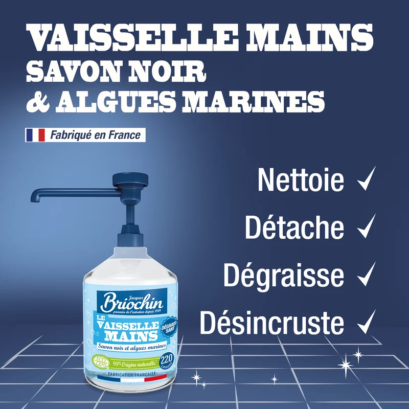 Liquide Vaisselle Mains Savon noir & Algues Marines