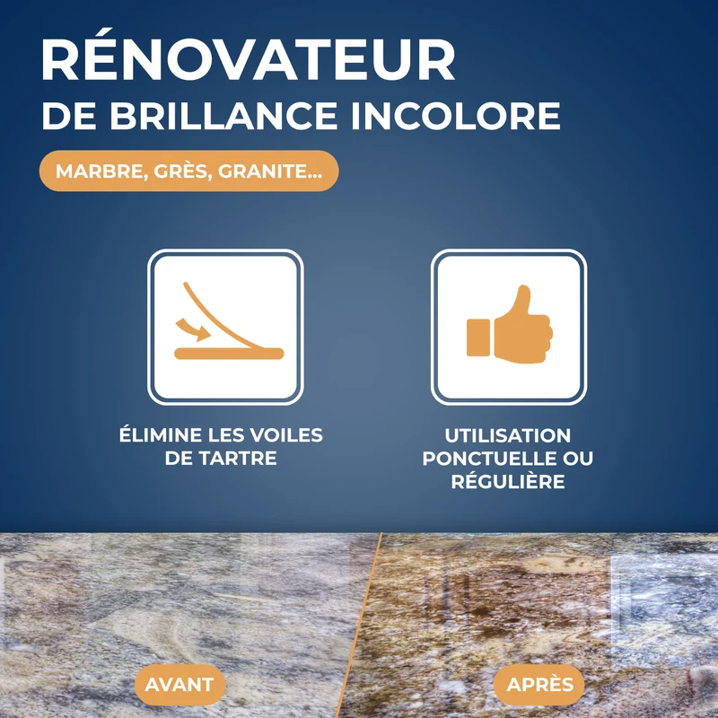 Rénovateur de brillance pour marbre et pierres naturelles