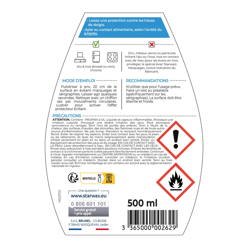 Nettoyant protecteur pour alu et inox