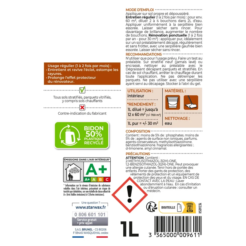 Entretien brillant spécial stratifié
