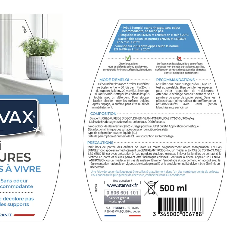 Anti-moisissures pour murs et pièces à vivre