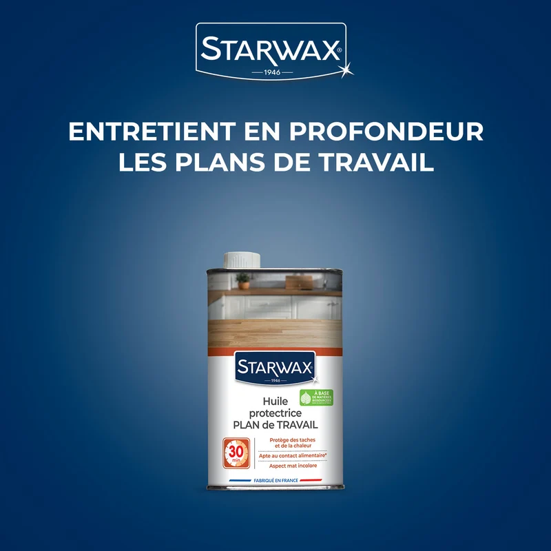 Huile protectrice pour plan de travail en bois huilé