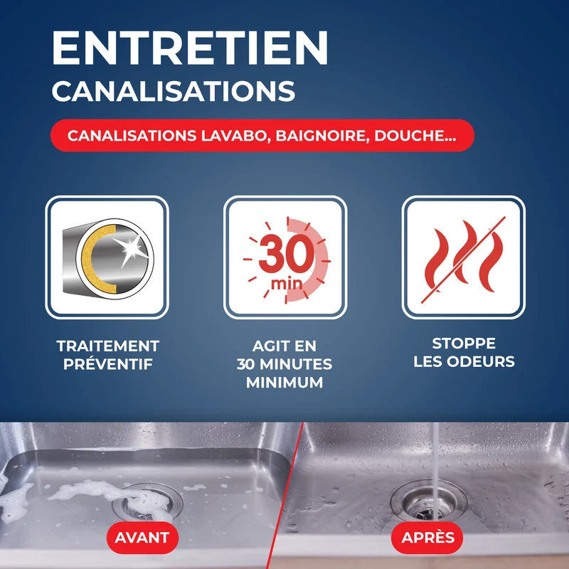 Entretien javel pour canalisations