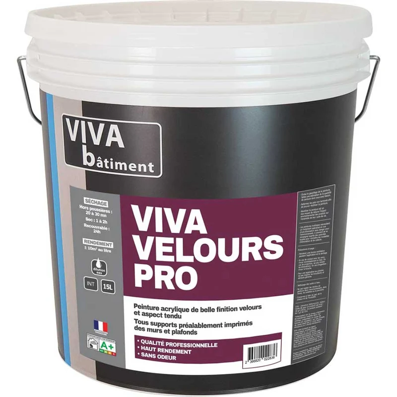 Viva Velours Pro - Peinture acrylique veloutée pour murs et plafonds