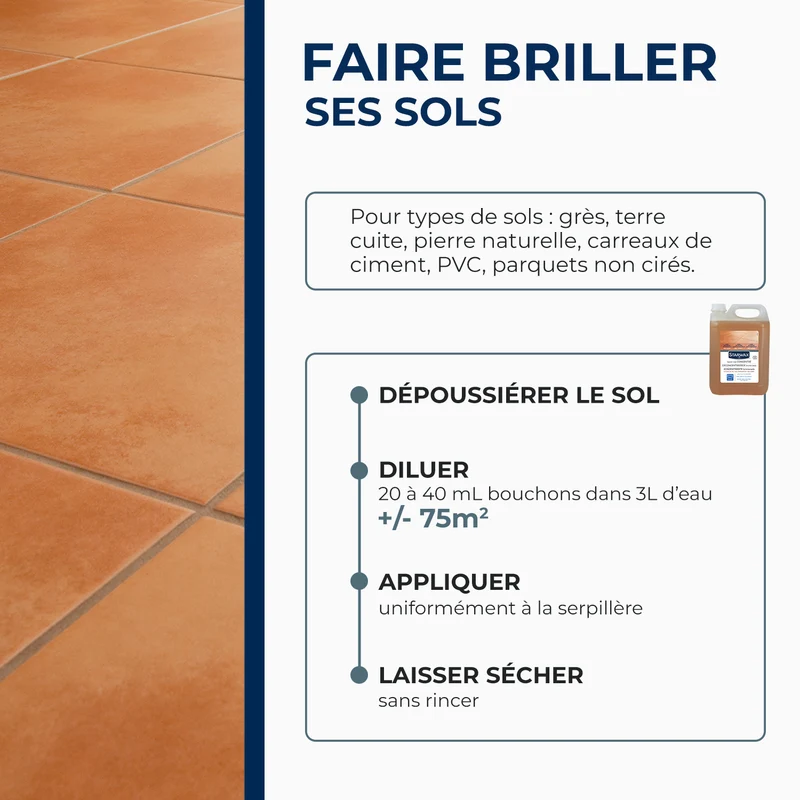 Savon noir à l'huile de lin pour les sols intérieurs