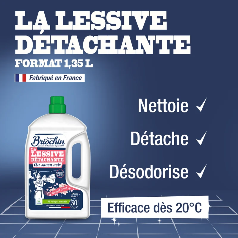 La Lessive détachante au Savon noir parfum Bouquet floral
