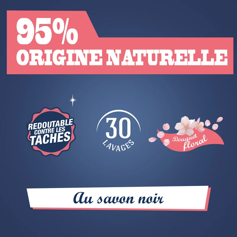 La Lessive détachante au Savon noir parfum Bouquet floral