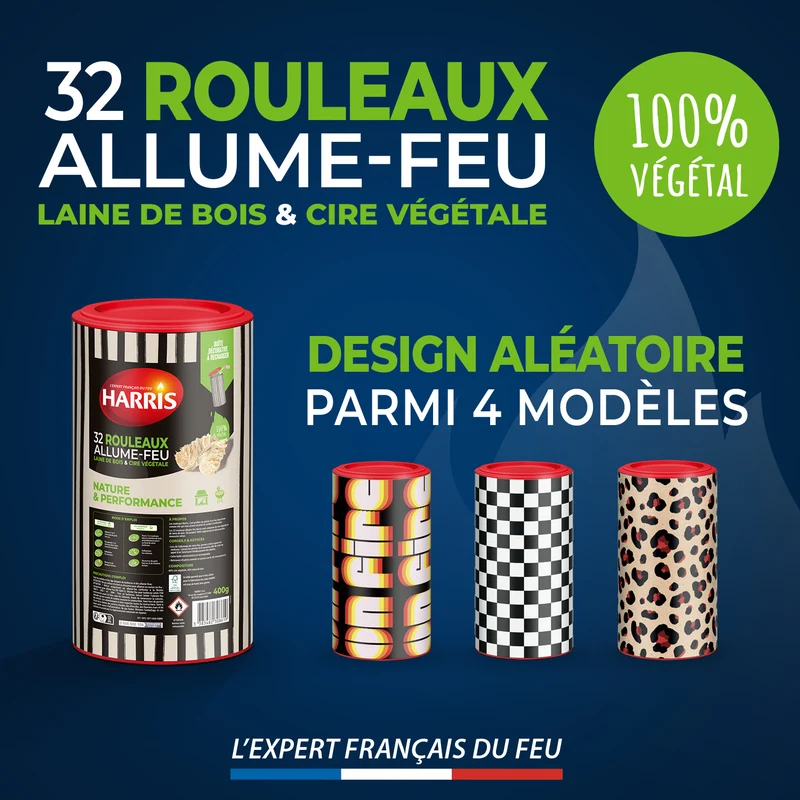 Cylindre Rouleaux allume feu 100% végétal