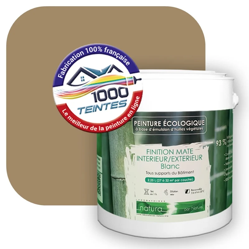 Peinture écologique Natura Tassili® Les Beiges colorés (L'Atelier by Edicolor 069D/069-D/069D1) Intérieur/Extérieur MAT
