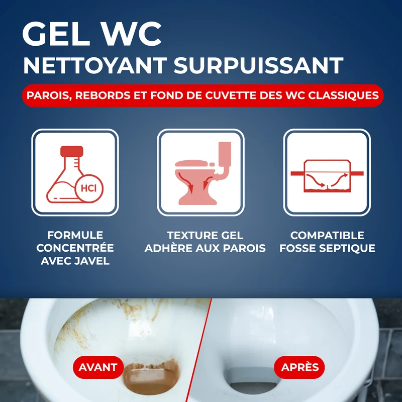 Gel WC surpuissant avec Javel