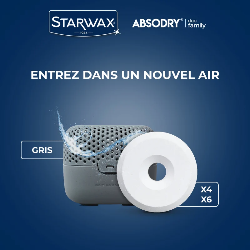 Absorbeur d'humidité Compact + 1 tablette