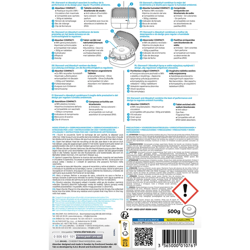 Absorbeur d'humidité Compact + 1 tablette