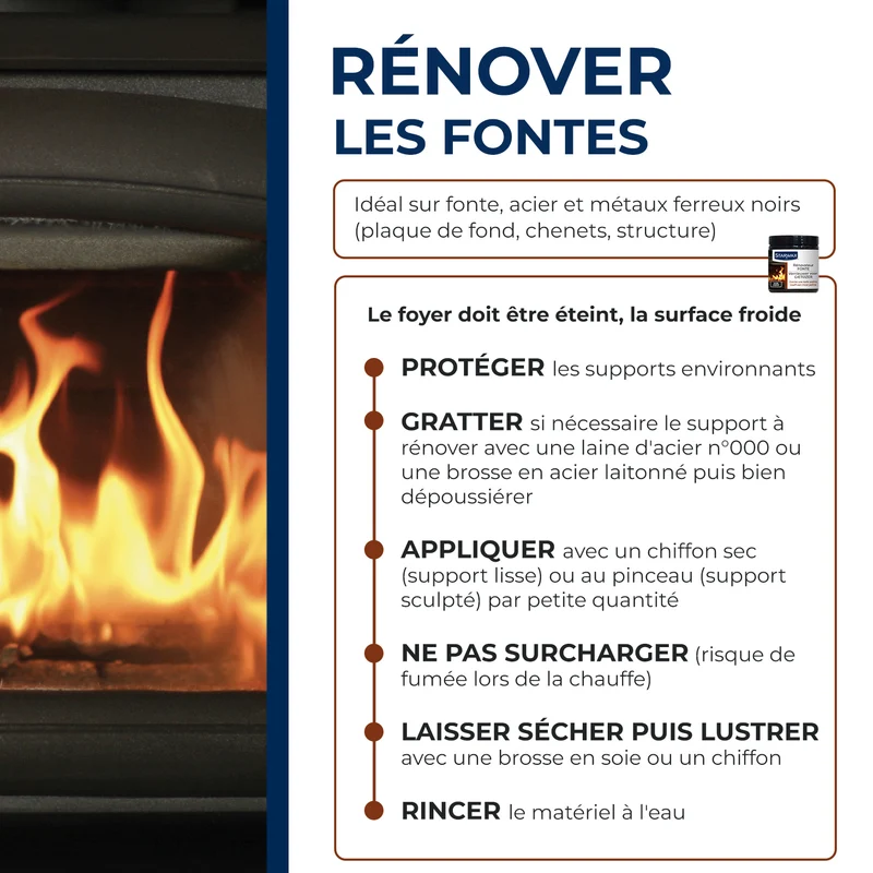 Rénovateur fonte pour poêle et cheminée