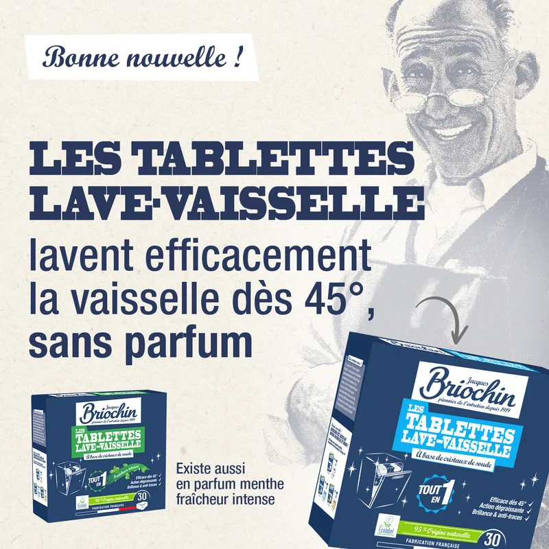Les tablettes lave-vaisselle sans parfum
