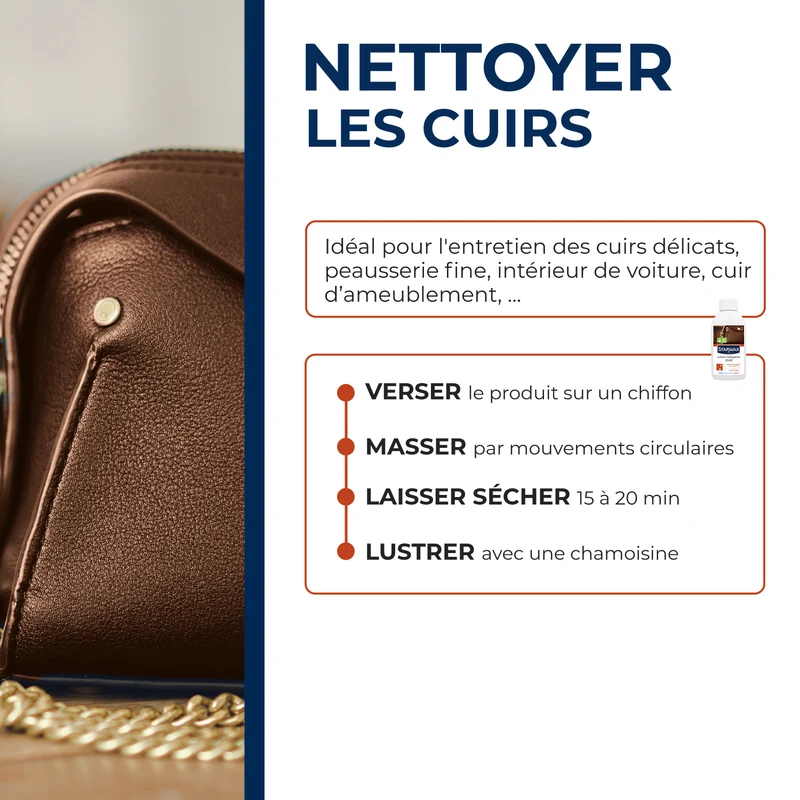Lotion nettoyante sans rinçage pour cuirs délicats