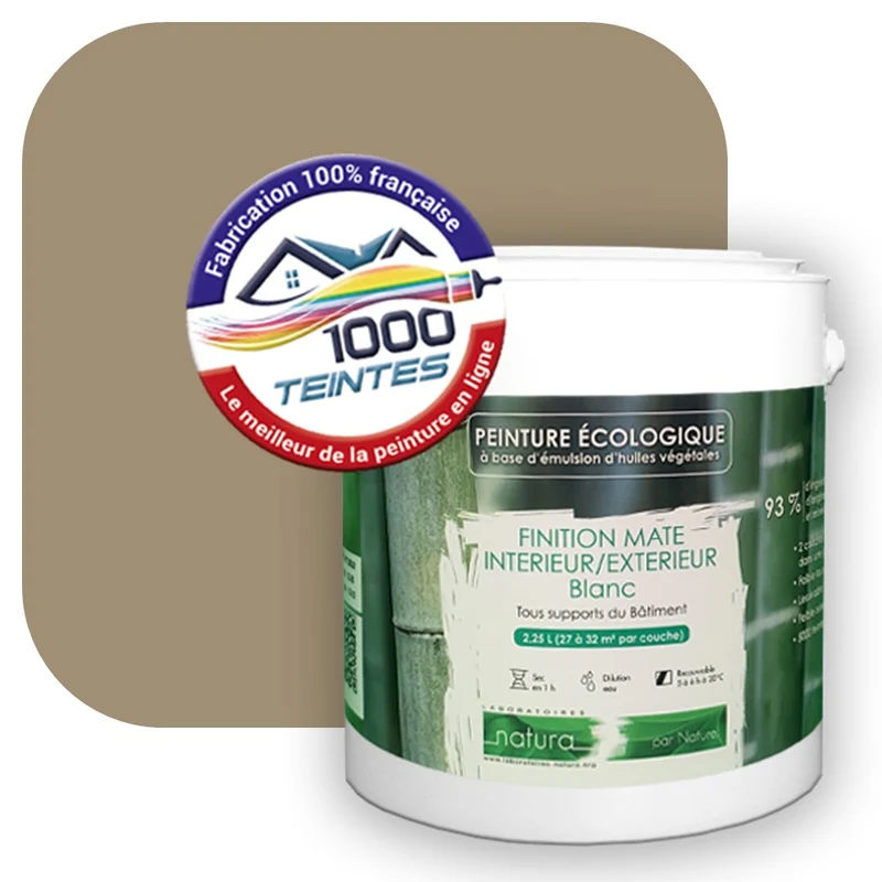 Peinture écologique Natura Tassili® Les Beiges colorés (L'Atelier by Edicolor 068D/068-D/068D1) Intérieur/Extérieur MAT