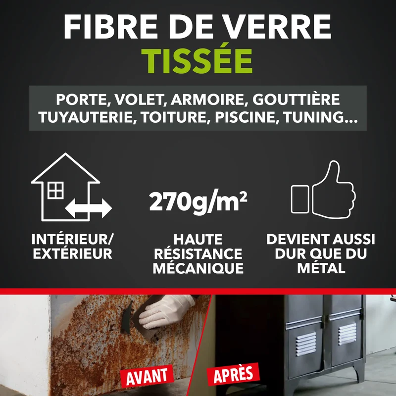 Répare perforations (tissu fibre verre tissée 270g)