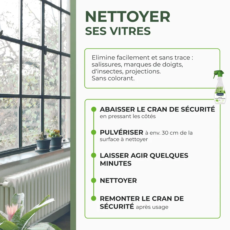 Nettoyant spécial vitres et miroirs