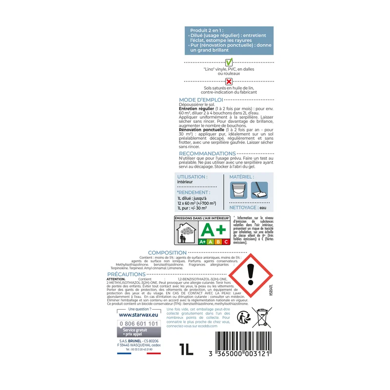 Entretien brillant pour sols PVC