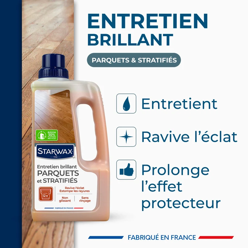 Entretien brillant pour parquets et sols stratifiés