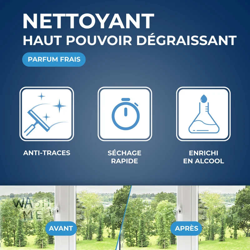 Nettoyant spécial vitres et miroirs