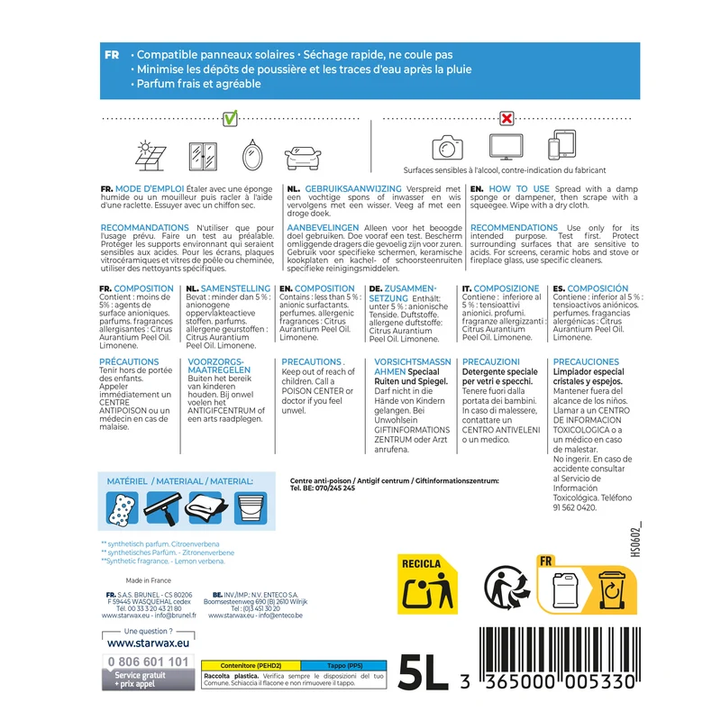 Nettoyant spécial vitres et miroirs
