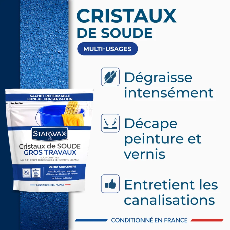 Cristaux de soude gros travaux 1,4kg