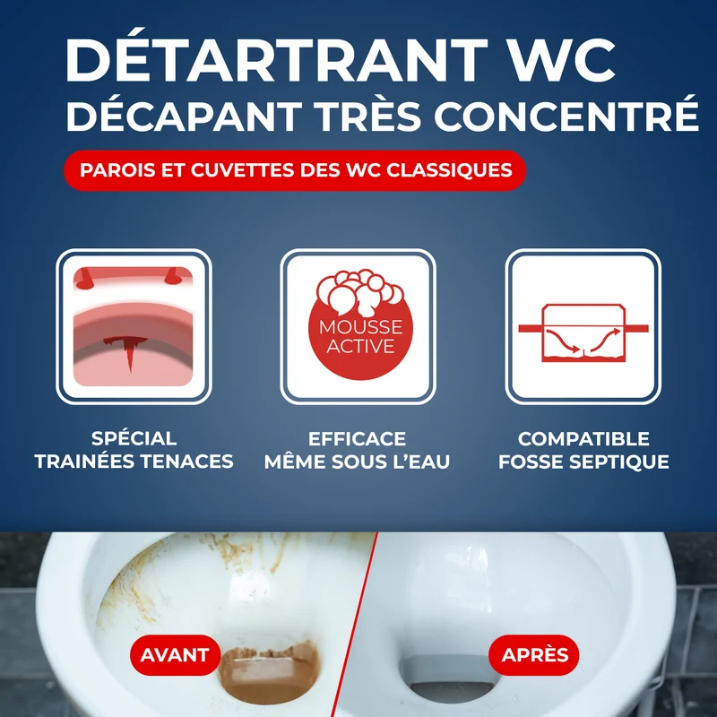 Détartrant surpuissant poudre pour WC