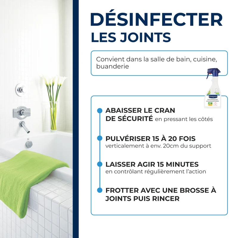 Anti-moisissures pour joints et salle de bains