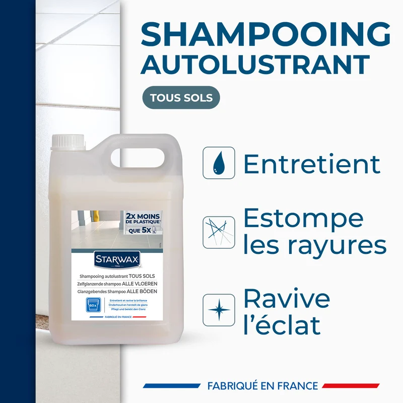 Shampooing autolustrant pour sols intérieurs