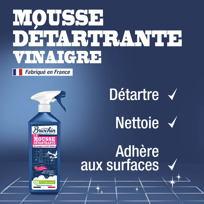 Mousse détartrante au vinaigre et à l'acide citrique