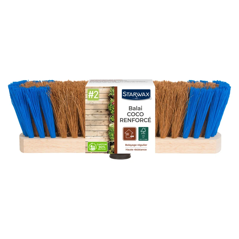 Balai coco renforcé pour sols extérieurs FSC®