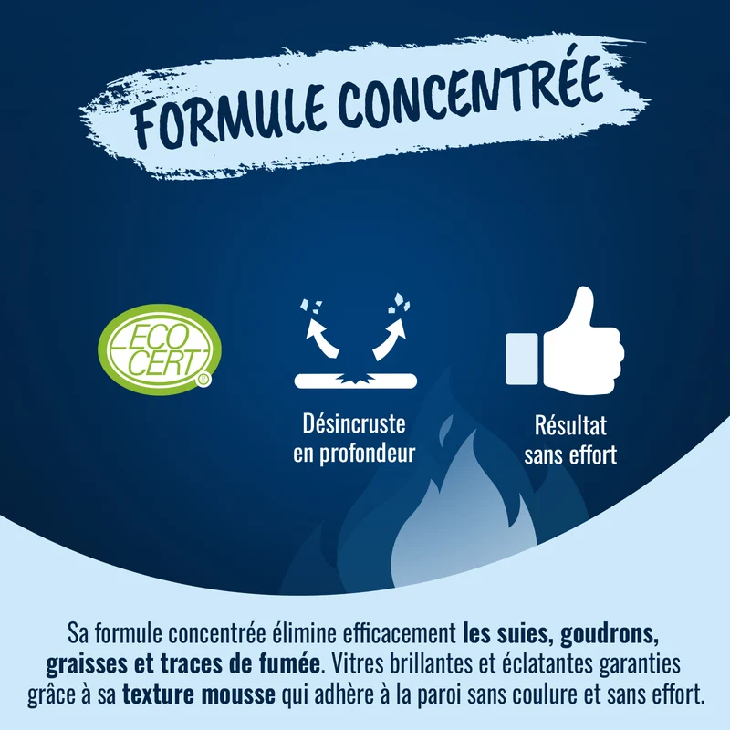 Mousse nettoyante vitre et insert