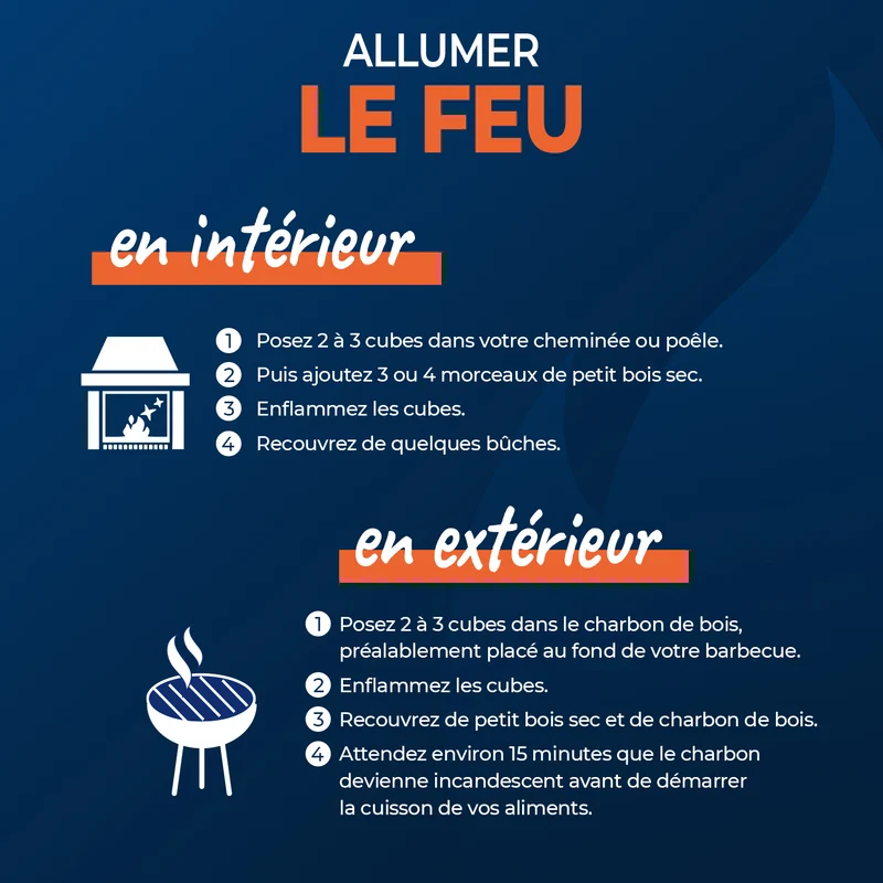 40 cubes allume feu super puissant