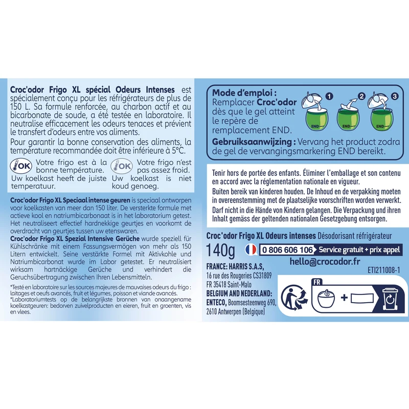 Absorbeur d'odeurs Frigo XL Odeurs intenses