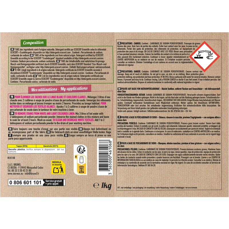Ma poudre détachante & raviveur de blancheur au percarbonate de soude – Pot pratique