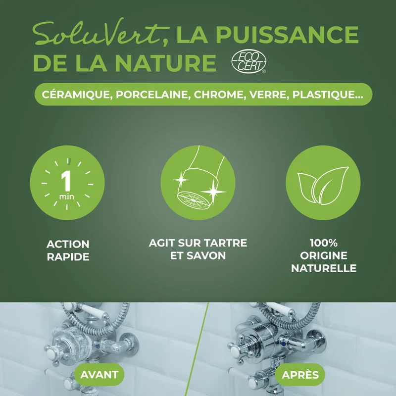 Lot de 3 Anti-calcaire express pour salle de bains