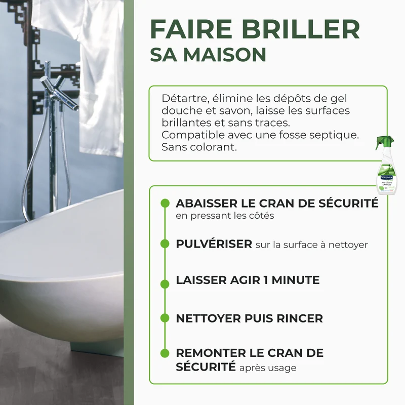 Lot de 3 Anti-calcaire express pour salle de bains