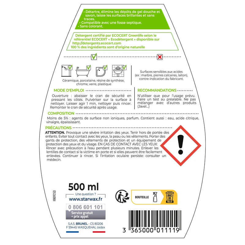 Lot de 3 Anti-calcaire express pour salle de bains