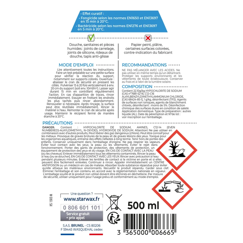 Lot de 3 Anti moisissures joints et salle de bains