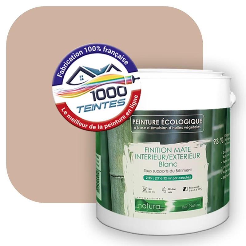 Peinture écologique Natura Tassili® Les Beiges colorés (L'Atelier by Edicolor 060D/060-D/060D1) Intérieur/Extérieur MAT